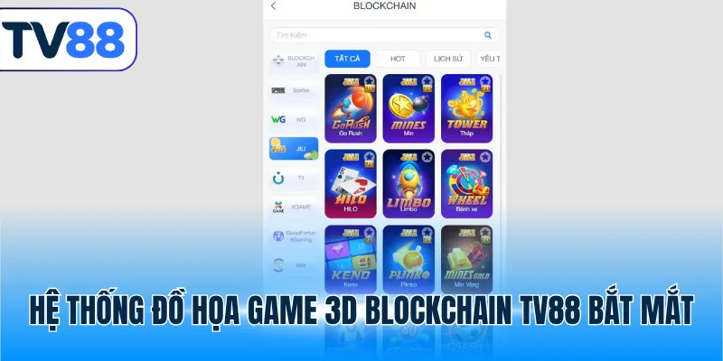 Hệ thống đồ họa game 3D blockchain TV88 bắt mắt